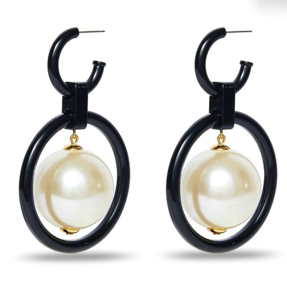 LELE SADOUGHI Gumball Drop Hoop Earrings in Black. NWOT - Picture 1 of 9